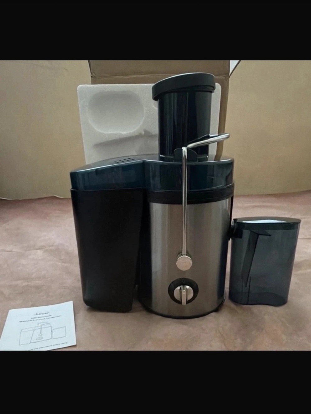Stainless Steel Electric Centrifugal Juicer - Black
